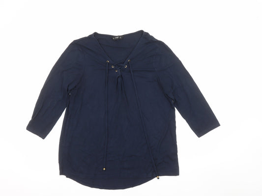 Womens UK Size 14 F&F Blue Tunic Blouse