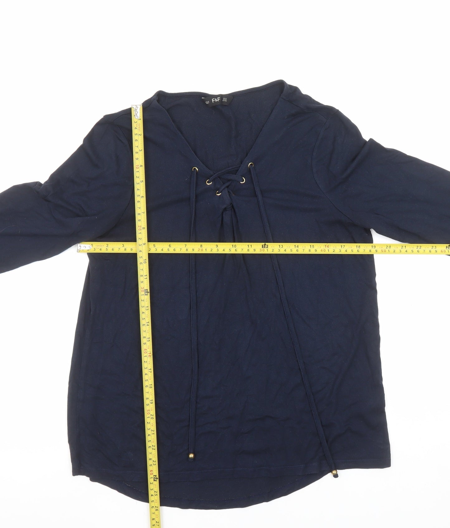Womens UK Size 14 F&F Blue Tunic Blouse