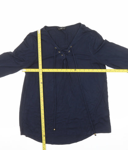Womens UK Size 14 F&F Blue Tunic Blouse