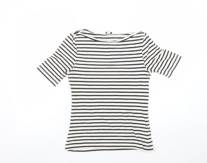 Womens UK Size 10 Warehouse Black Basic T-Shirt
