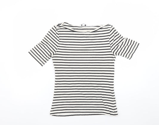 Womens UK Size 10 Warehouse Black Basic T-Shirt