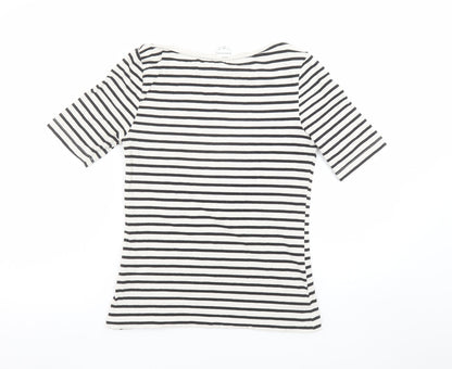Womens UK Size 10 Warehouse Black Basic T-Shirt