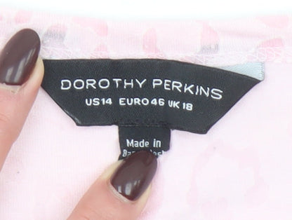 Womens UK Size 18 Dorothy Perkins Pink Basic T-Shirt