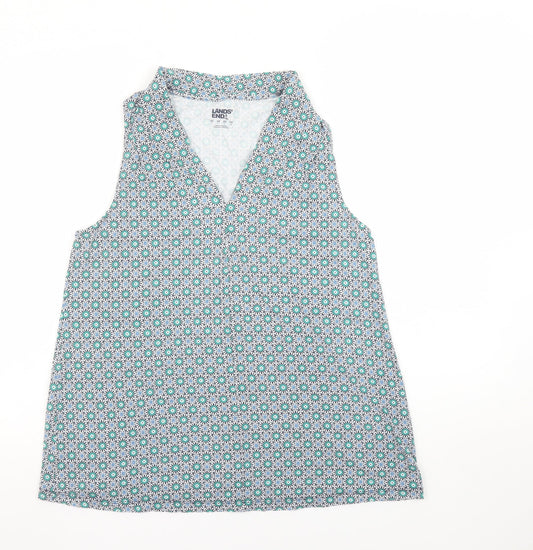 Womens UK Size S Lands' End Blue Tunic Blouse