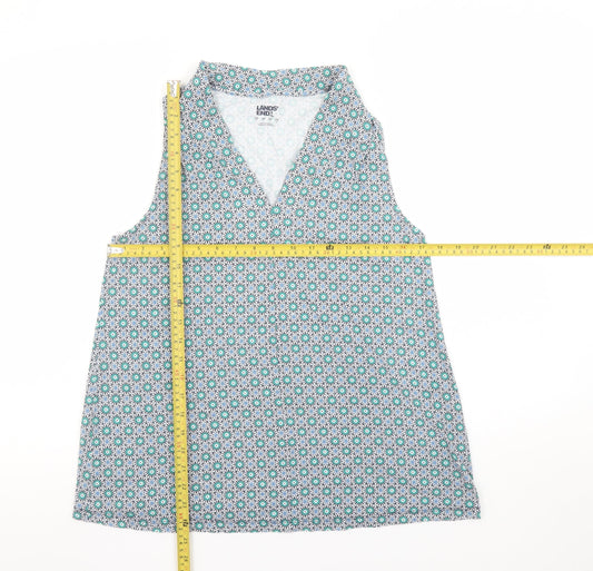 Womens UK Size S Lands' End Blue Tunic Blouse
