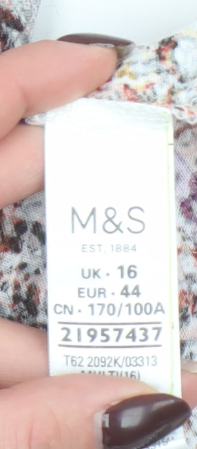 Womens UK Size 16 Marks and Spencer Multicoloured Basic T-Shirt