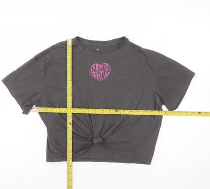 Girls UK Size 13-14 Years H&M Grey Cropped T-Shirt
