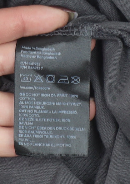Girls UK Size 13-14 Years H&M Grey Cropped T-Shirt