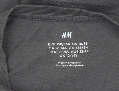 Girls UK Size 13-14 Years H&M Grey Cropped T-Shirt