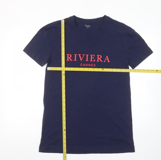 Nutmeg Women's Blue Riviera Cannes Cotton T-Shirt Size 8