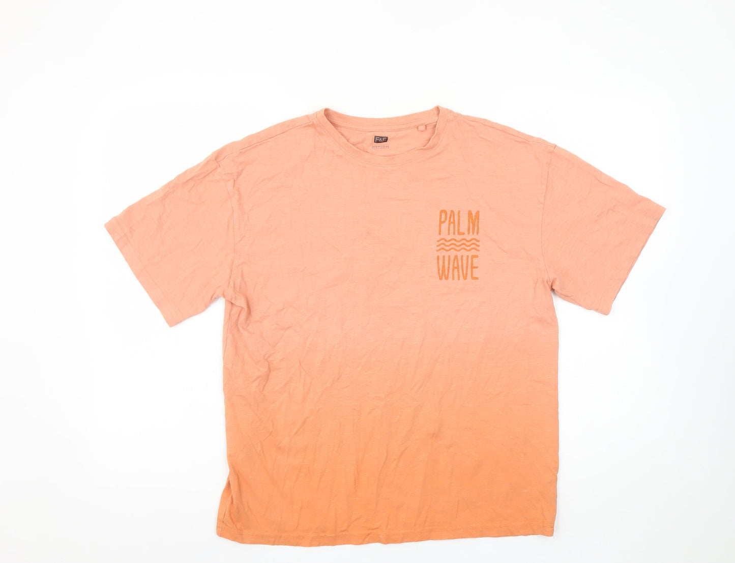 Boys UK Size 13-14 Years F&F Orange Basic T-Shirt