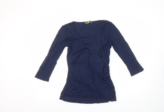 Womens UK Size 10 Blooming Marvellous Blue Wrap Blouse