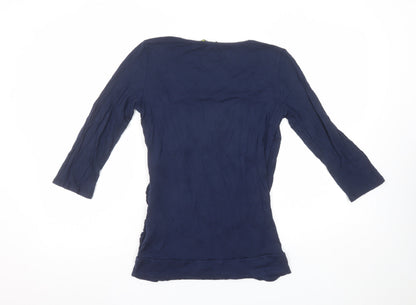 Womens UK Size 10 Blooming Marvellous Blue Wrap Blouse