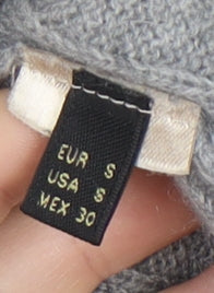 Massimo Dutti Men’s Grey Cashmere Cable-Knit Jumper Size S