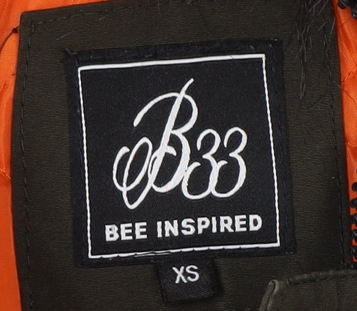 Mens UK Size XS Bee Inspired Green Bomber Jacket