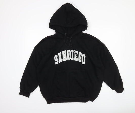 Womens UK Size M Dazy Black Pullover Hoodie