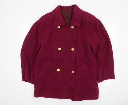 Womens UK Size 14 Marks and Spencer Red Pea Coat