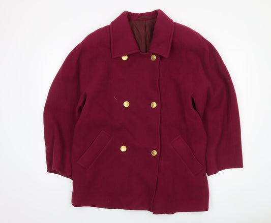 Womens UK Size 14 Marks and Spencer Red Pea Coat