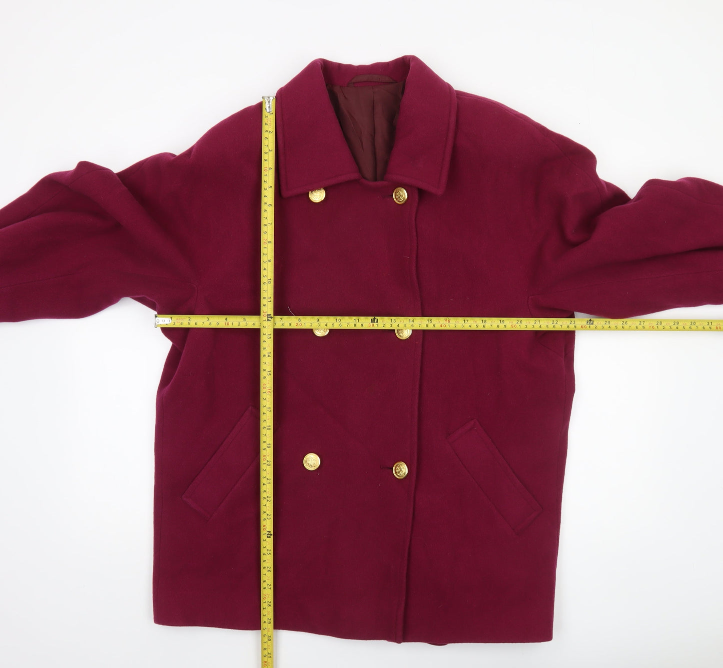 Womens UK Size 14 Marks and Spencer Red Pea Coat