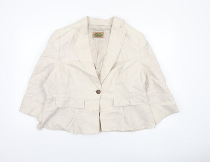 Womens UK Size 18 Marks and Spencer Regular Beige Blazer