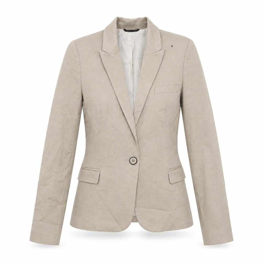 Womens UK Size S Zara Basic Regular Beige Blazer