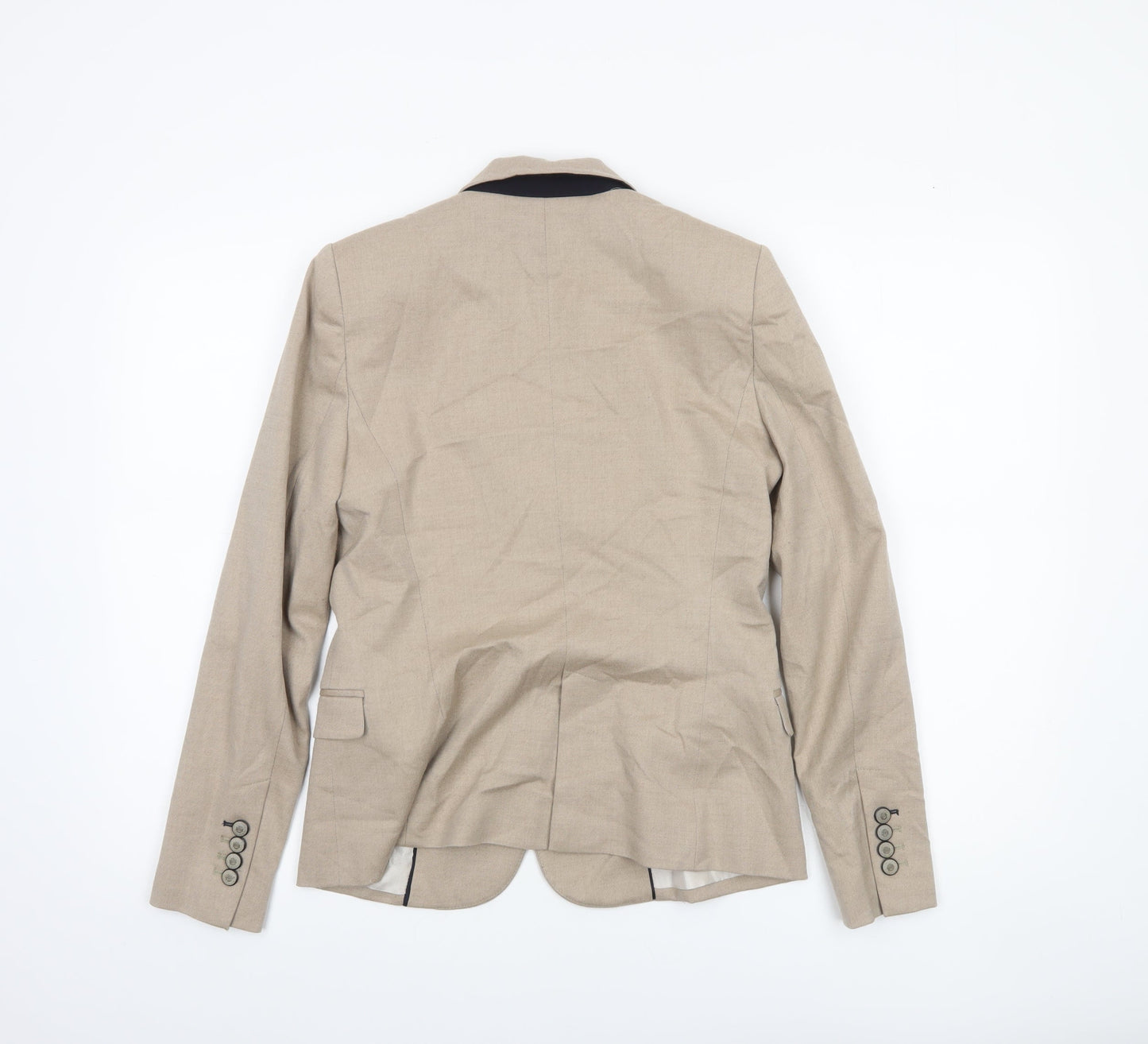 Womens UK Size S Zara Basic Regular Beige Blazer