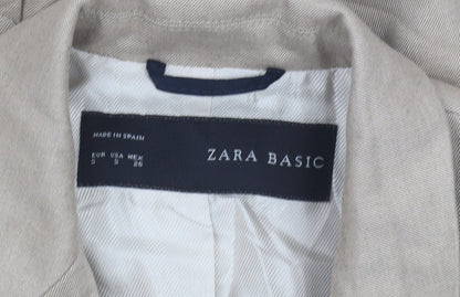 Womens UK Size S Zara Basic Regular Beige Blazer