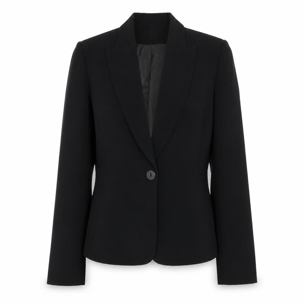 Jasper Conran Women's Black Wool Blend Single-Breasted Blazer Size 12