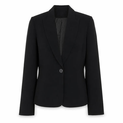 Jasper Conran Women's Black Wool Blend Single-Breasted Blazer Size 12