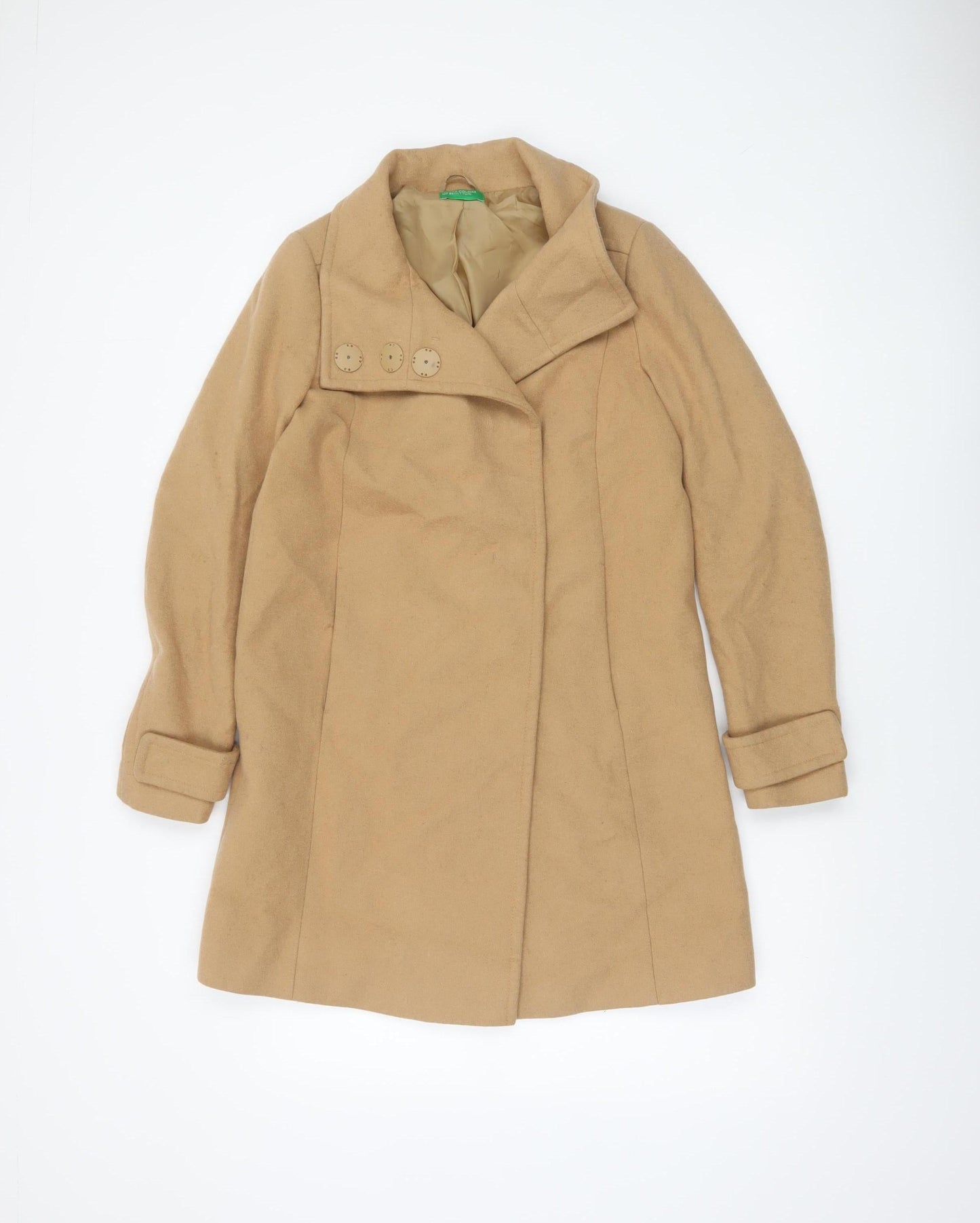 Womens UK Size 6 United Colors of Benetton Beige Overcoat