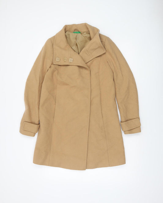 Womens UK Size 6 United Colors of Benetton Beige Overcoat