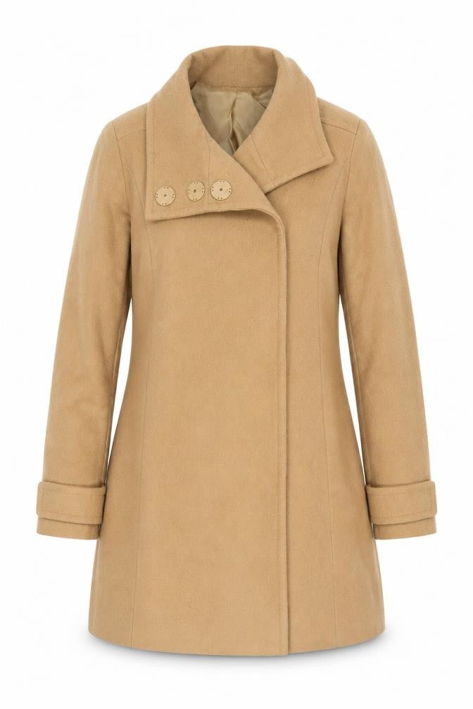 Womens UK Size 6 United Colors of Benetton Beige Overcoat