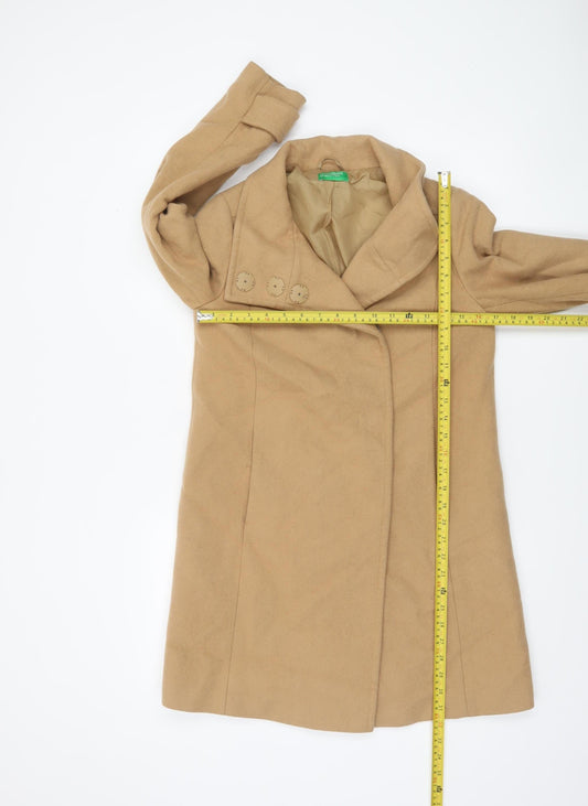 Womens UK Size 6 United Colors of Benetton Beige Overcoat