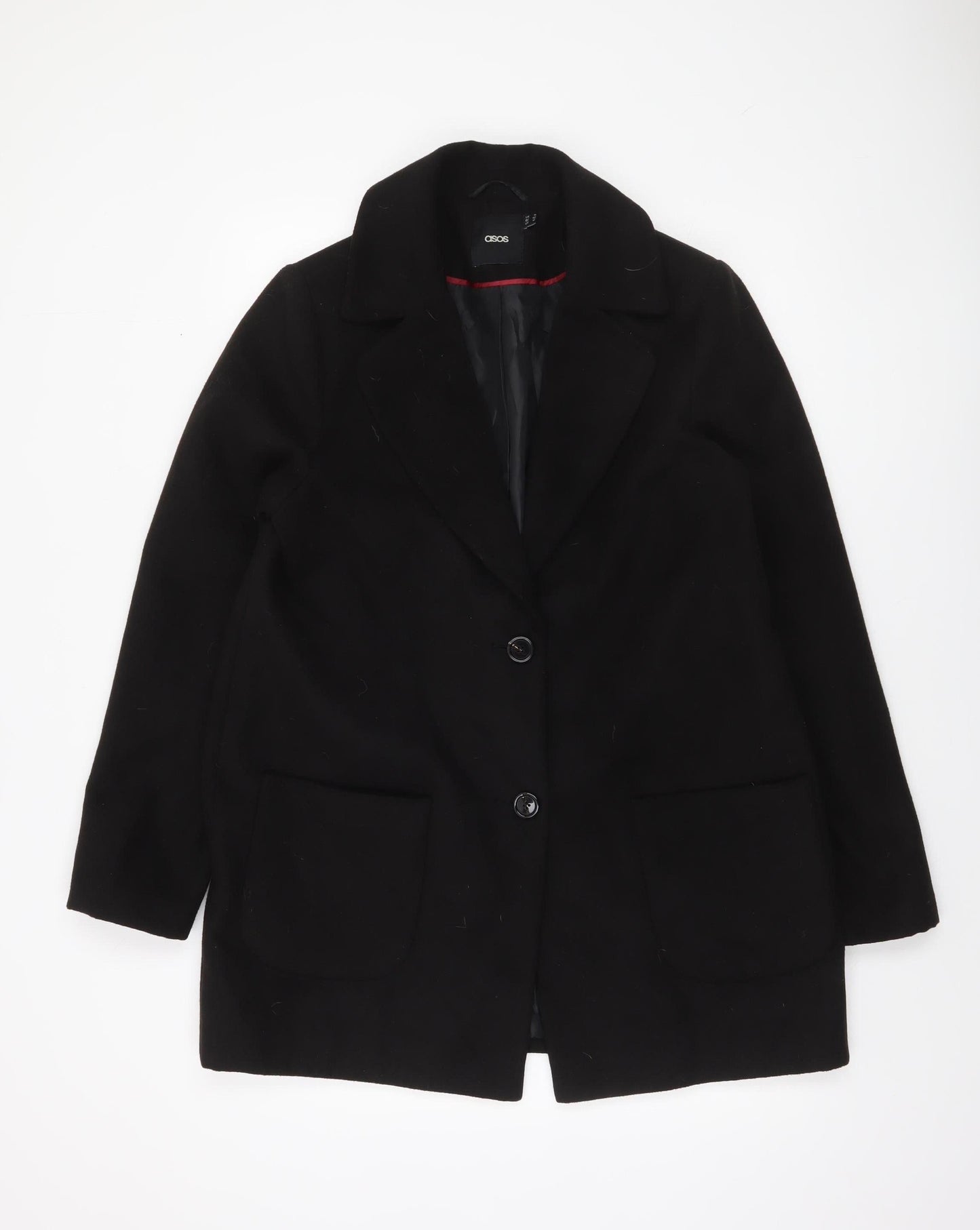 Womens UK Size 14 ASOS Black Overcoat