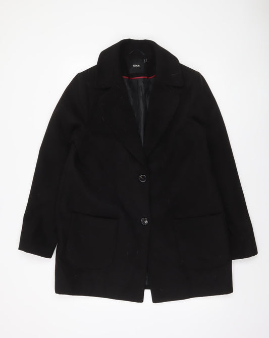 Womens UK Size 14 ASOS Black Overcoat