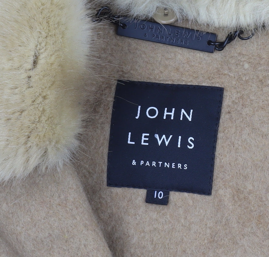 Womens UK Size 10 John Lewis & Partners Beige Overcoat