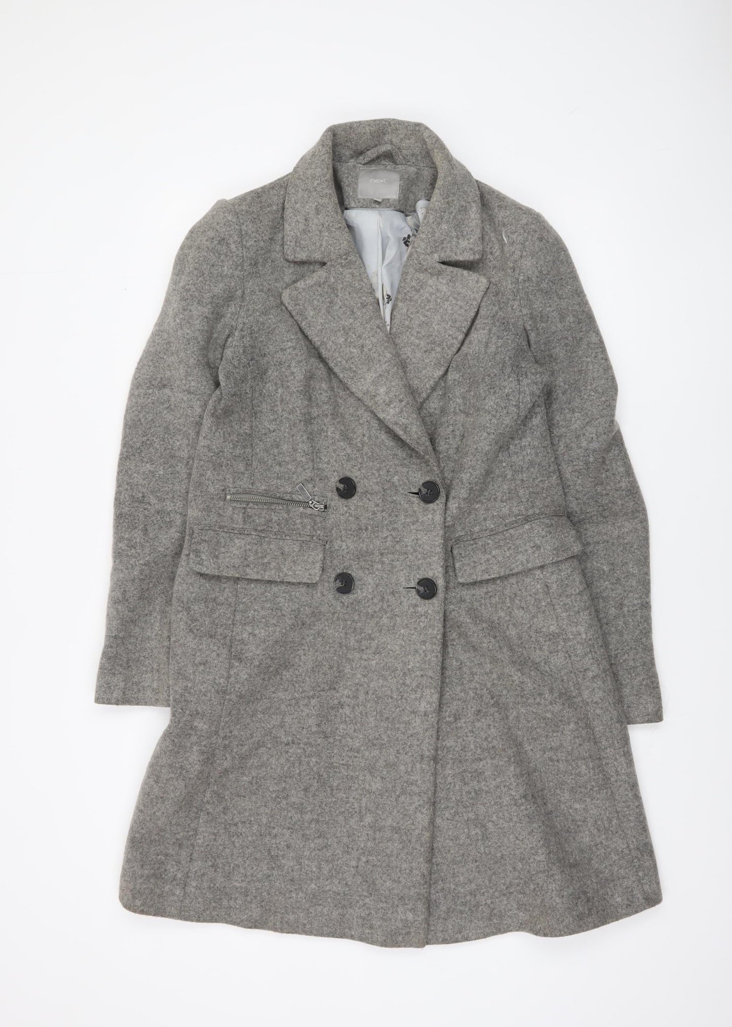 Womens UK Size 8 NEXT Grey Overcoat