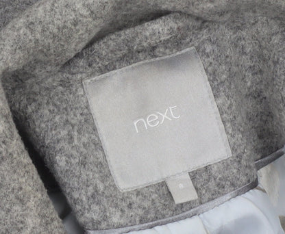 Womens UK Size 8 NEXT Grey Overcoat