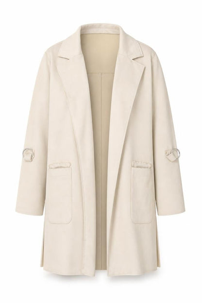 Womens UK Size XS Bershka Beige Overcoat