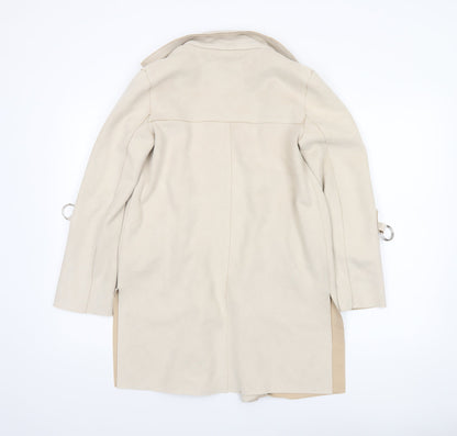 Womens UK Size XS Bershka Beige Overcoat