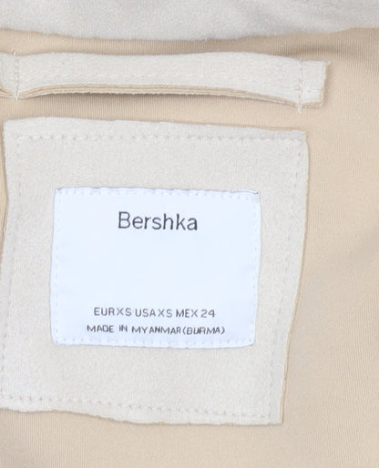 Womens UK Size XS Bershka Beige Overcoat