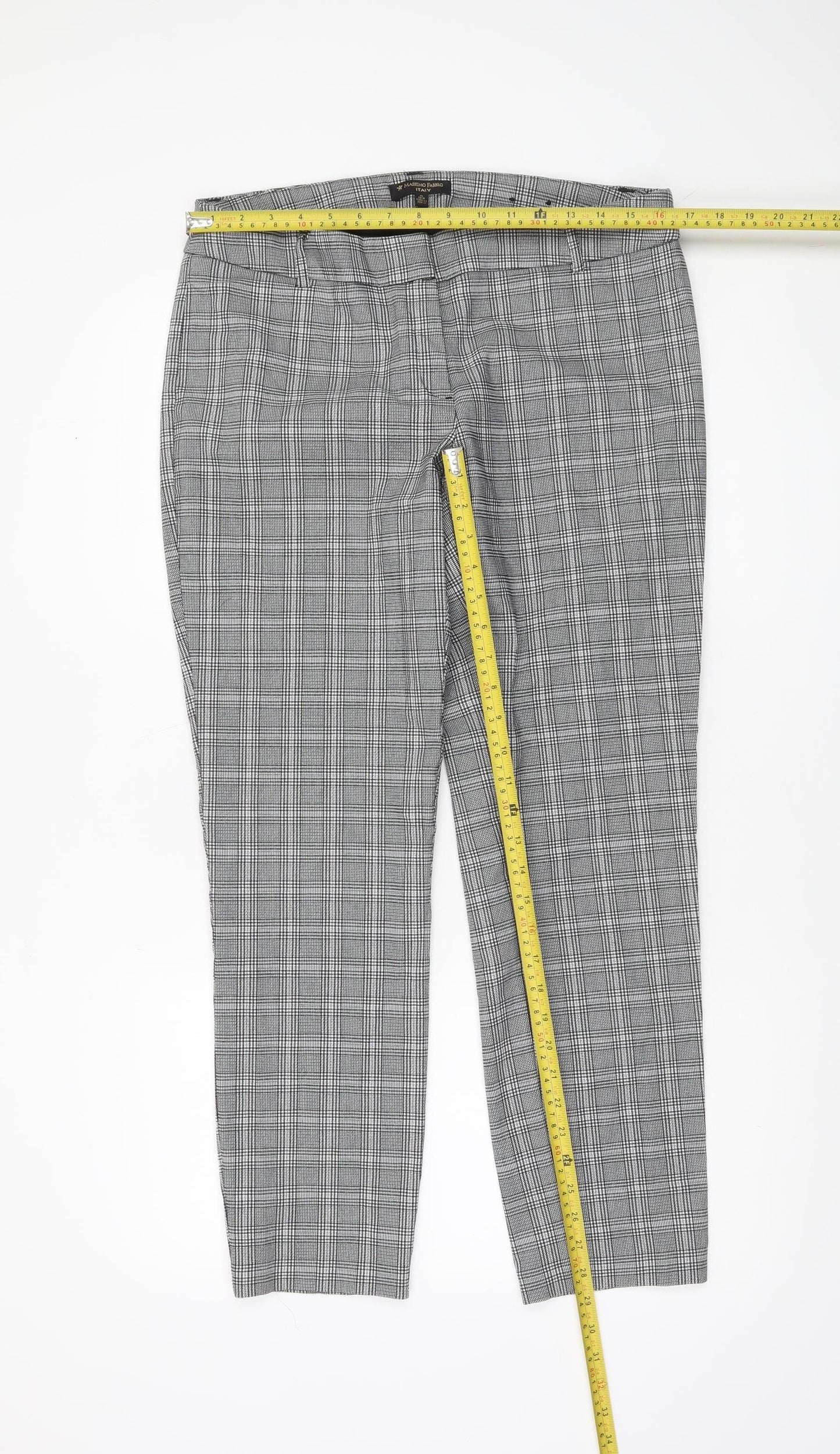 Womens UK Size 16 Massimo Fabbro Slim Fit Business Workwear Formal Grey Trousers