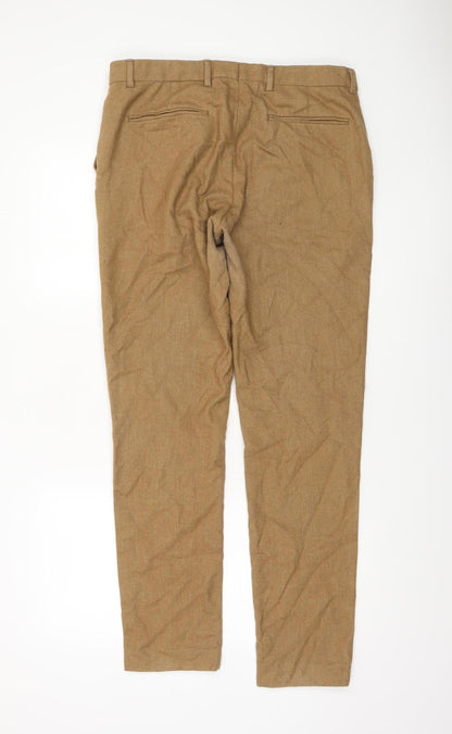 Mens UK Size L River Island Slim Fit Chino Beige Trousers
