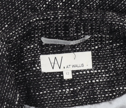Womens UK Size 12 Wallis Black Biker Coat