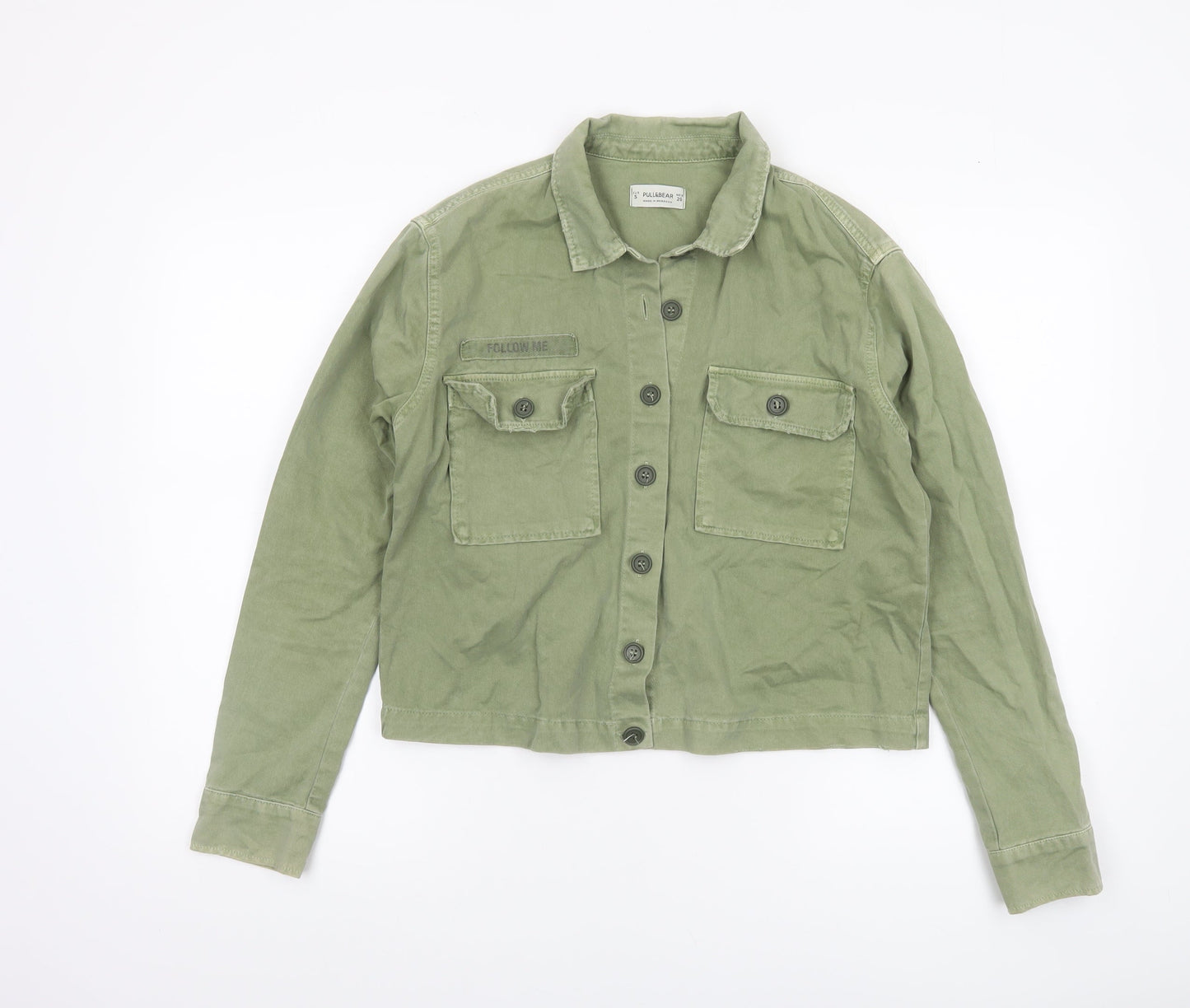 Womens UK Size 8 Pull&Bear Green Military Jacket