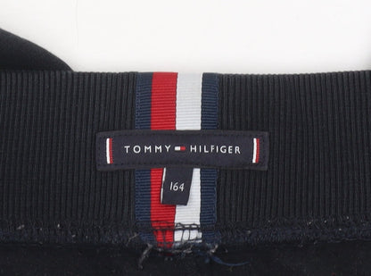 Boys UK Size 164 Tommy Hilfiger Regular Fit Jogger Black Trousers