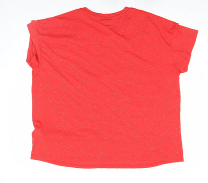 Marks and Spencer Women's Red Glitter Short Sleeve T-Shirt Size 22