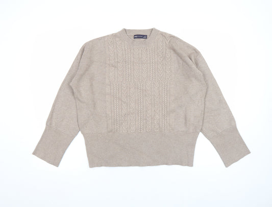Womens UK Size M Marks and Spencer Beige Pullover Jumper