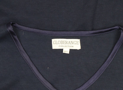 Womens UK Size M Globerange Collection Blue Basic T-Shirt