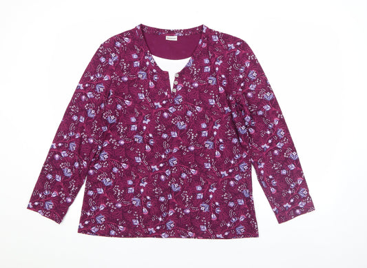 Womens UK Size M Damart Purple Basic T-Shirt